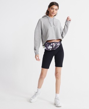 Superdry Valley Crop Loopback Női Kapucnis Pulóver Szürke | INKAO3752